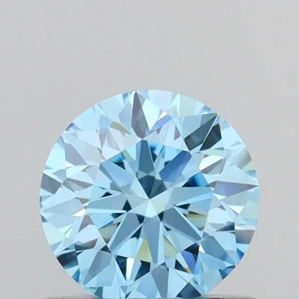 0.57ct ROUND Fancy Vivid Blue VVS1 Coloured Lab diamond