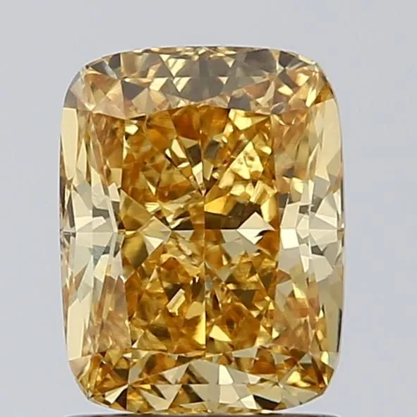 1.34ct CUSHION Fancy Vivid Yellow VVS2 Coloured Lab diamond