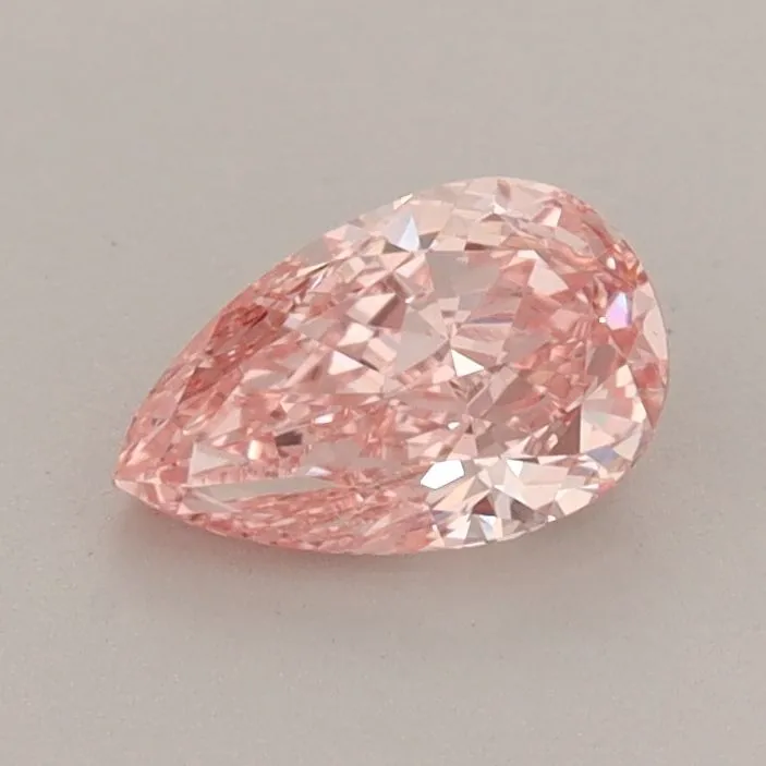 0.66ct PEAR Fancy Vivid Pink VS1 Coloured Lab diamond