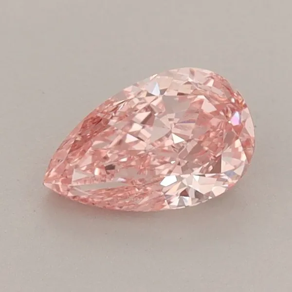 0.66ct PEAR Fancy Vivid Pink VS1 Coloured Lab diamond