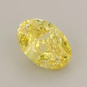 1.04ct OVAL Fancy Vivid Yellow VVS2 Coloured Lab diamond