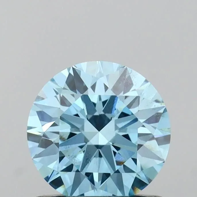 0.75ct ROUND Fancy Vivid Blue VS2 Coloured Lab diamond