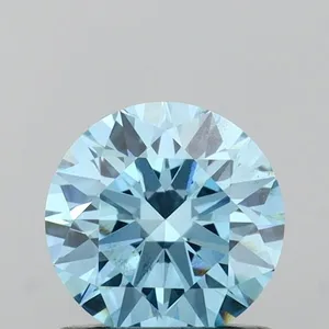 0.75ct ROUND Fancy Vivid Blue VS2 Coloured Lab diamond