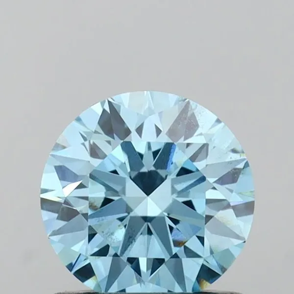 0.75ct ROUND Fancy Vivid Blue VS2 Coloured Lab diamond