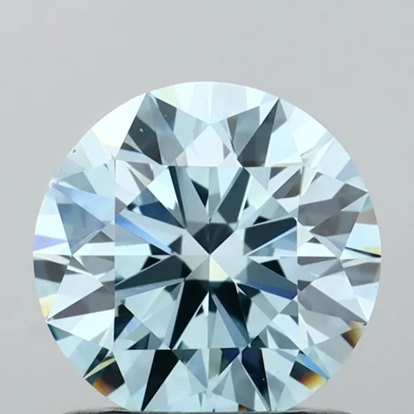 0.91ct ROUND Fancy Vivid Blue VS1 Coloured Lab diamond