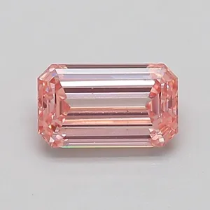 0.78ct EMERALD Fancy Intense Pink VS2 Coloured Lab diamond