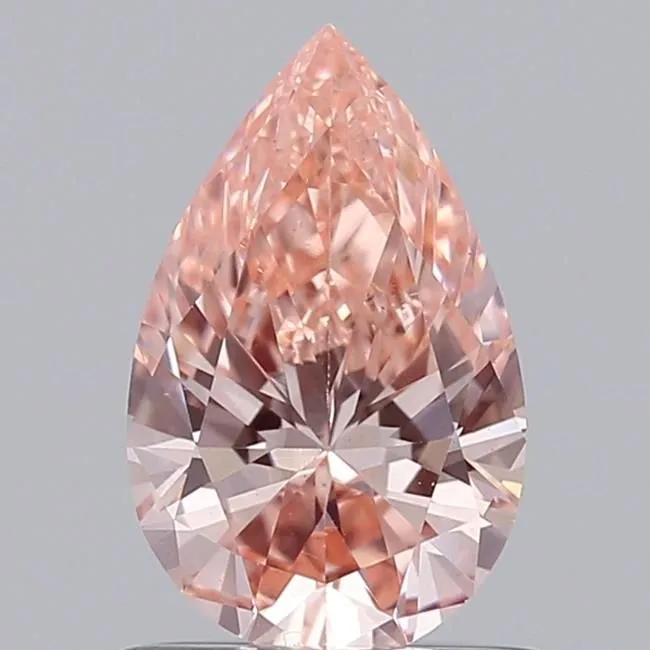0.69ct PEAR Fancy Vivid Pink VS1 Coloured Lab diamond
