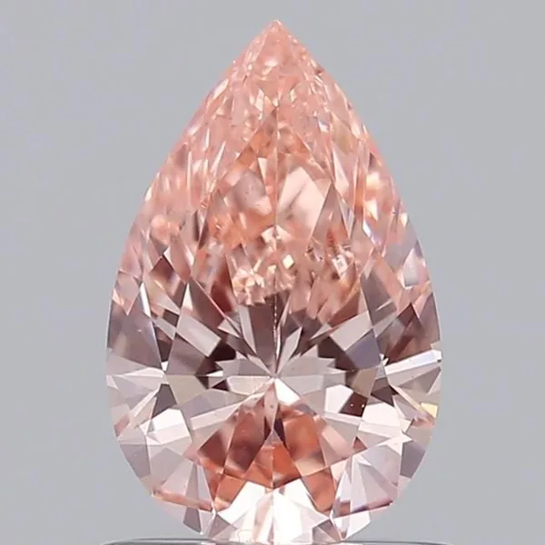 0.69ct PEAR Fancy Vivid Pink VS1 Coloured Lab diamond
