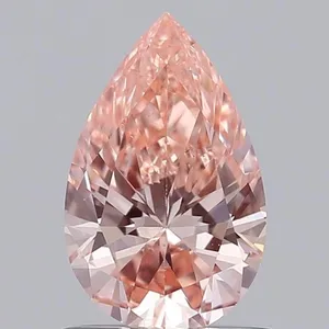0.69ct PEAR Fancy Vivid Pink VS1 Coloured Lab diamond