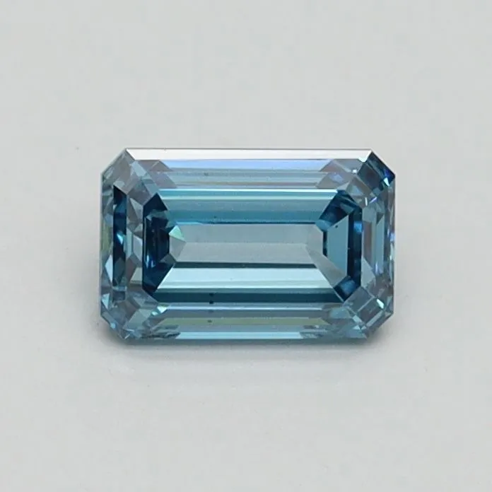 0.50ct EMERALD Fancy Vivid Blue VS2 Coloured Lab diamond