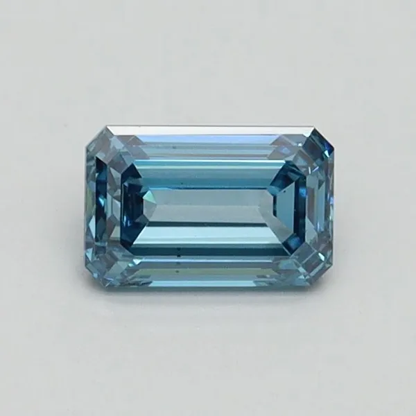 0.5ct EMERALD Fancy Vivid Blue VS2 Coloured Lab diamond