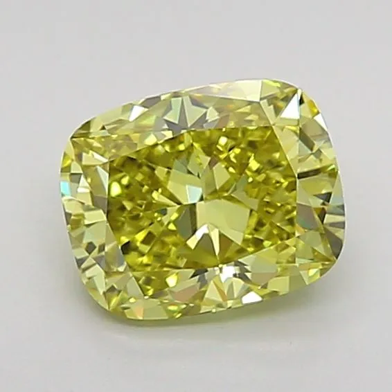 1.00ct CUSHION Fancy Yellow VS2 Coloured Lab diamond