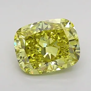 1ct CUSHION Fancy Yellow VS2 Coloured Lab diamond