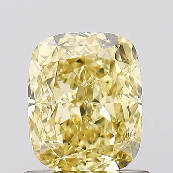 1.03ct CUSHION Fancy Intense Yellow VS1 Coloured Lab diamond