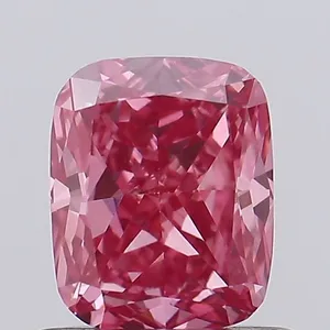 0.8ct CUSHION Fancy Vivid Pink VVS2 Coloured Lab diamond