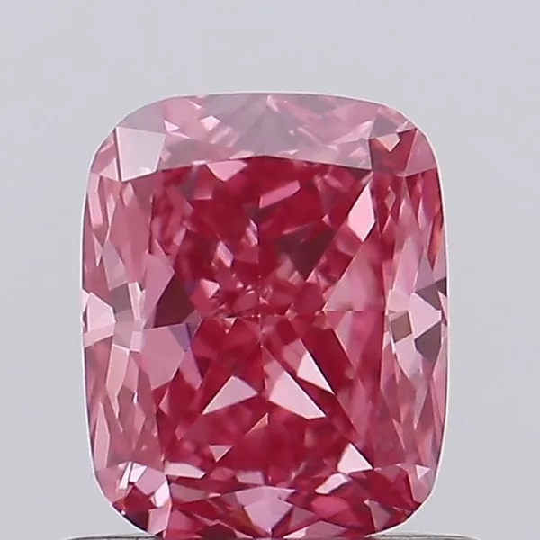 0.8ct CUSHION Fancy Vivid Pink VVS2 Coloured Lab diamond