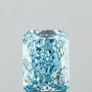 1.34ct RADIANT Fancy Vivid Blue VS1 Coloured Lab diamond