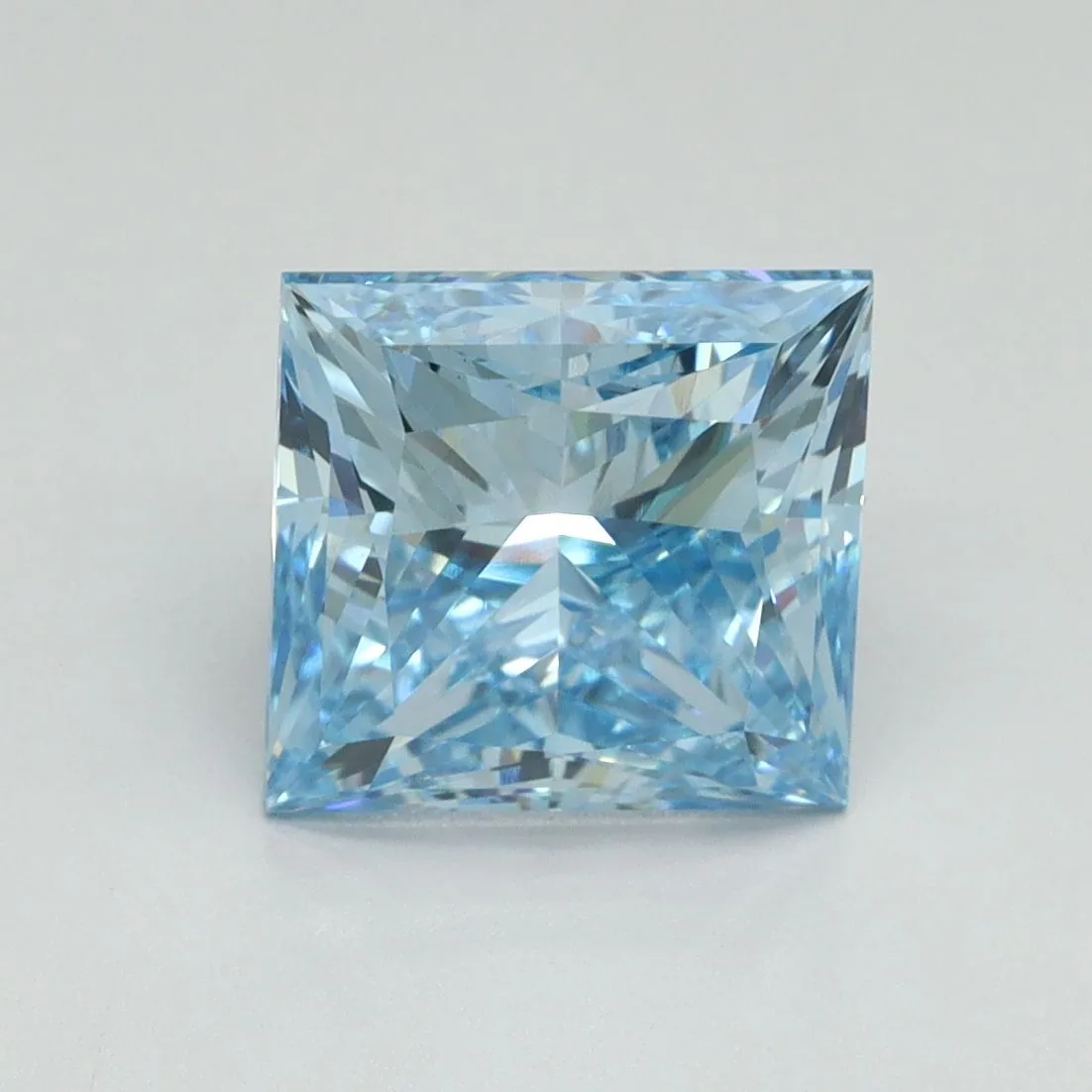 3.22ct PRINCESS Fancy Vivid Blue VS1 Coloured Lab diamond