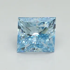 3.22ct PRINCESS Fancy Vivid Blue VS1 Coloured Lab diamond