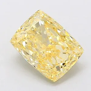 1.02ct CUSHION Fancy Intense Yellow SI1 Coloured Lab diamond