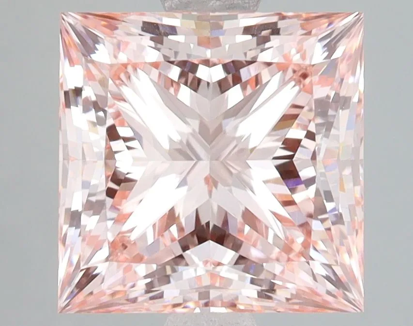4.00ct PRINCESS Fancy Intense Pink VVS2 Coloured Lab diamond