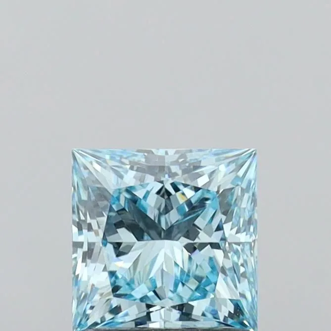 1.39ct PRINCESS Fancy Intense Blue VS1 Coloured Lab diamond