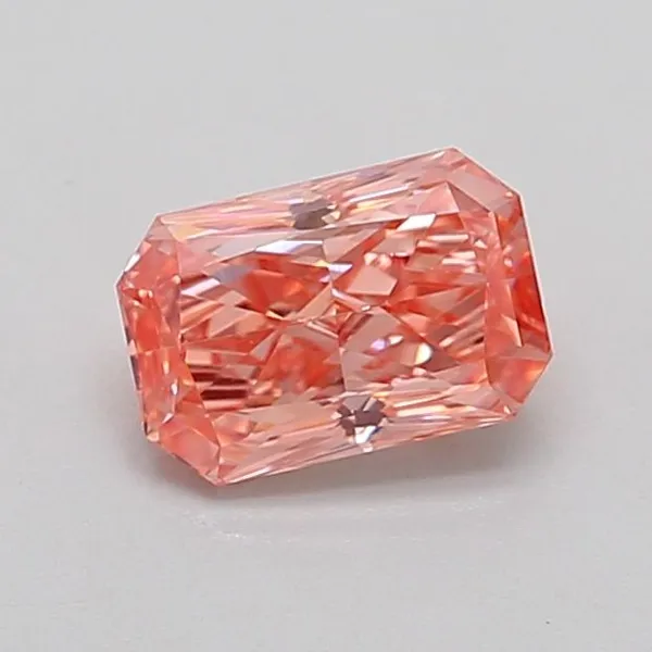 0.84ct RADIANT Fancy Vivid Pink VS2 Coloured Lab diamond