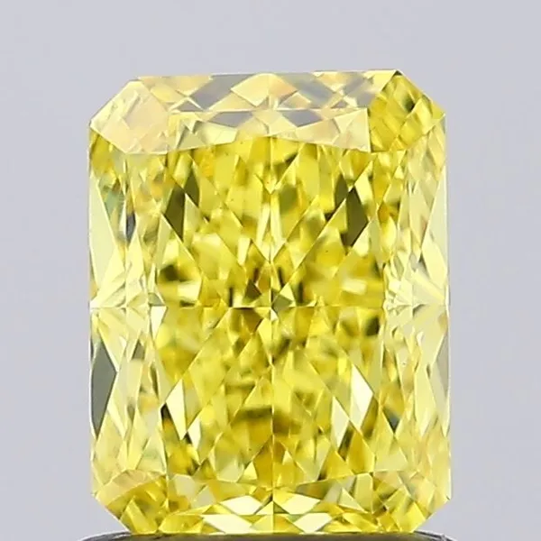 1.09ct RADIANT Fancy Vivid Yellow VVS2 Coloured Lab diamond