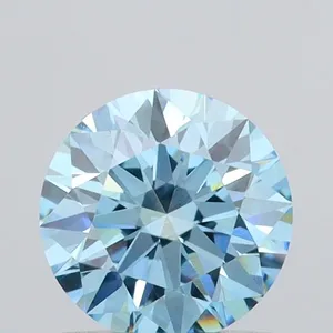 0.73ct ROUND Fancy Vivid Blue VVS2 Coloured Lab diamond