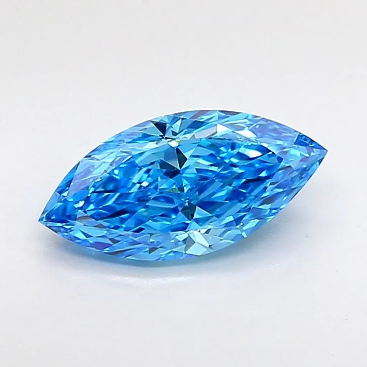 1.28ct MARQUISE Fancy Vivid Blue VVS2 Coloured Lab diamond
