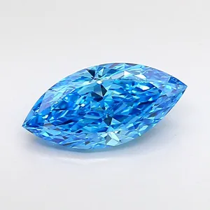 1.28ct MARQUISE Fancy Vivid Blue VVS2 Coloured Lab diamond