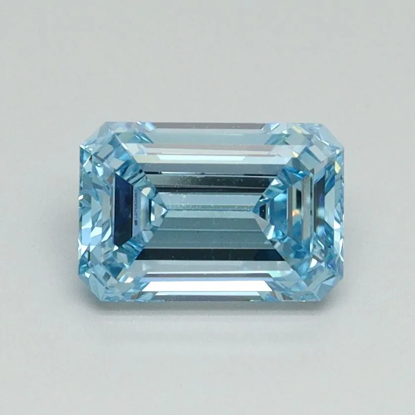1.11ct EMERALD Fancy Vivid Blue VS1 Coloured Lab diamond