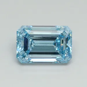 1.11ct EMERALD Fancy Vivid Blue VS1 Coloured Lab diamond