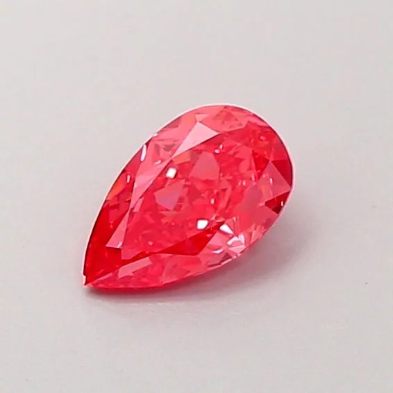 0.51ct PEAR Fancy Vivid Pink VVS2 Coloured Lab diamond
