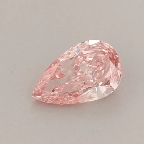 0.4ct PEAR Fancy Vivid Pink VS1 Coloured Lab diamond