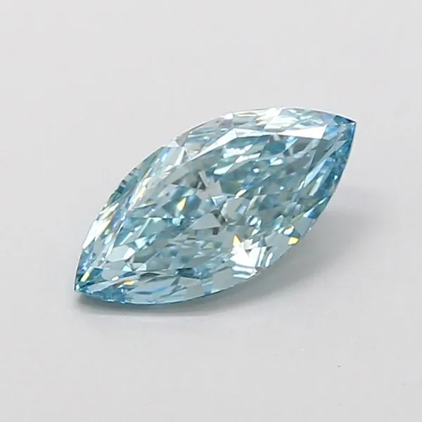 1ct MARQUISE Fancy Vivid Blue VVS2 Coloured Lab diamond