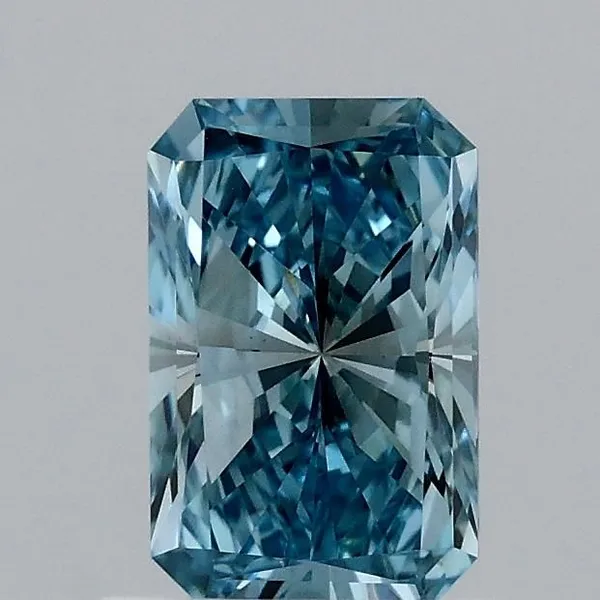 0.94ct RADIANT Fancy Vivid Blue VS1 Coloured Lab diamond