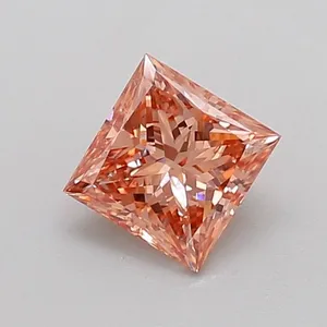 0.71ct PRINCESS Fancy Intense Brownish Pink SI2 Coloured Lab diamond