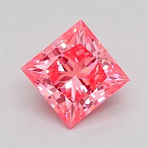 1ct PRINCESS Fancy Vivid Pink VS1 Coloured Lab diamond
