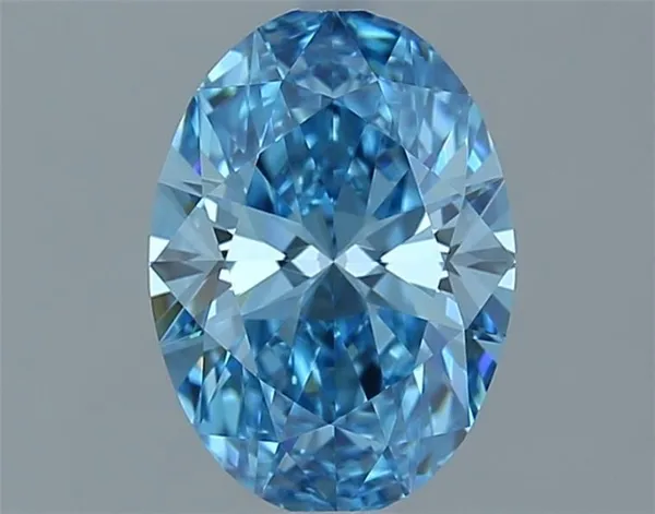 1.02ct OVAL Fancy Vivid Blue VVS1 Coloured Lab diamond
