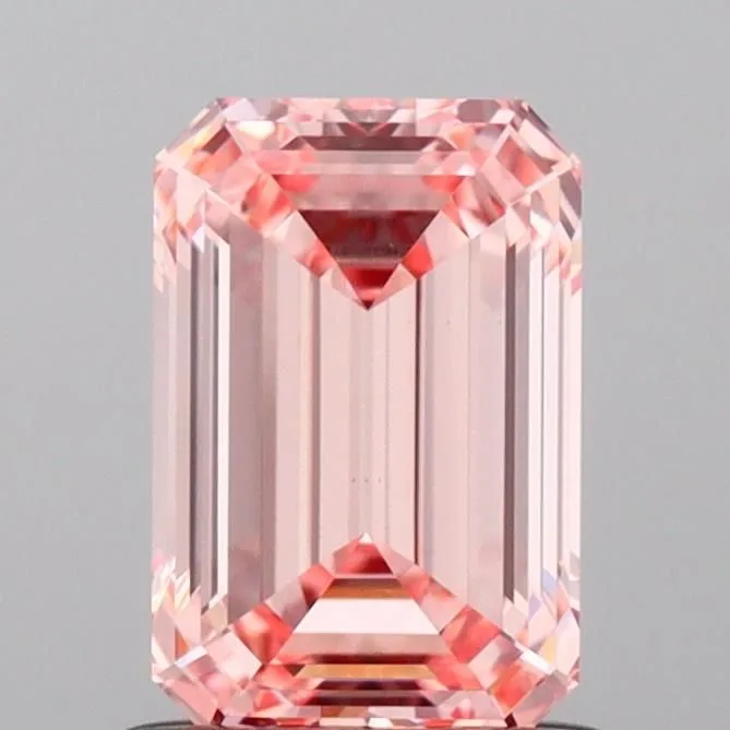 1.01ct EMERALD Fancy Vivid Pink VS1 Coloured Lab diamond