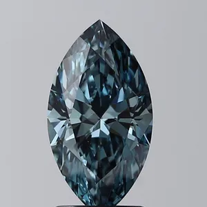 1.7ct MARQUISE Fancy Vivid Greenish Blue VS1 Coloured Lab diamond