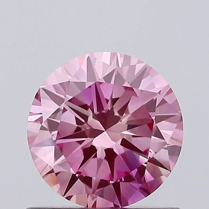 0.76ct ROUND Fancy Vivid Pink VS1 Coloured Lab diamond