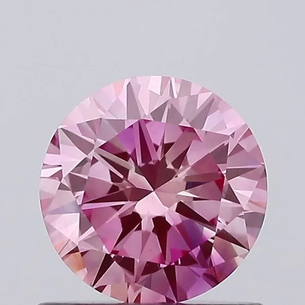 0.76ct ROUND Fancy Vivid Pink VS1 Coloured Lab diamond