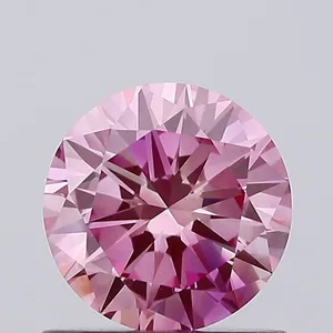 0.76ct ROUND Fancy Vivid Pink VS1 Coloured Lab diamond