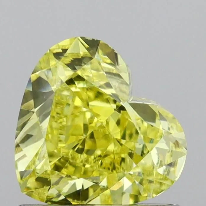 1.08ct HEART Fancy Intense Yellow VS1 Coloured Lab diamond