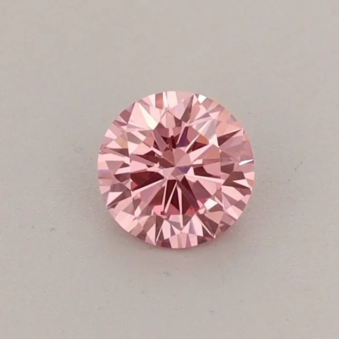 0.34ct ROUND Fancy Vivid Pink VVS2 Coloured Lab diamond
