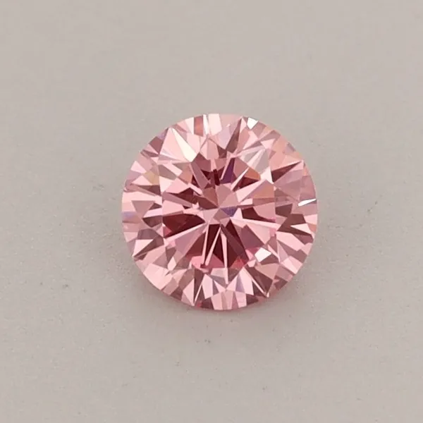 0.34ct ROUND Fancy Vivid Pink VVS2 Coloured Lab diamond