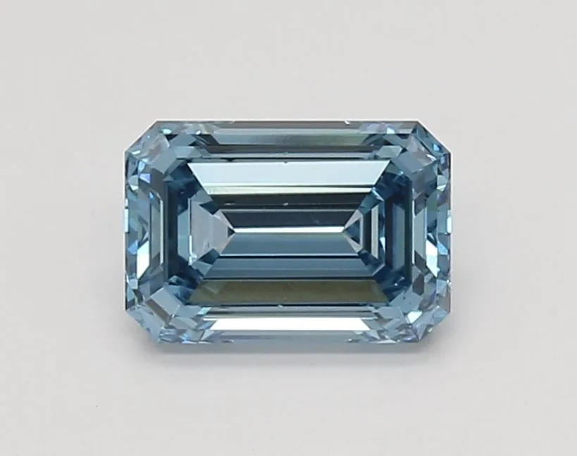 1.36ct EMERALD Fancy Vivid Blue VS1 Coloured Lab diamond