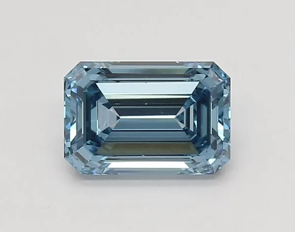 1.36ct EMERALD Fancy Vivid Blue VS1 Coloured Lab diamond